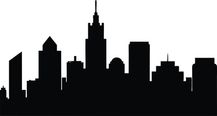 Fototapeta premium Boston City Skyline black silhouette vector,City Skyline illustration