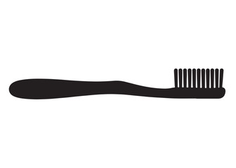 Toothbrush logo silhouette vector, Toothbrush logo icon, toothbrush silhouette vector illustration, simple black toothbrush silhouette logo vector on a white background.