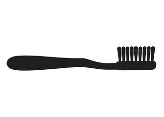 Toothbrush logo silhouette vector, Toothbrush logo icon, toothbrush silhouette vector illustration, simple black toothbrush silhouette logo vector on a white background.