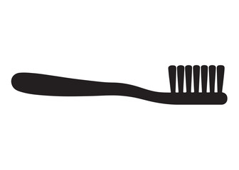 Toothbrush logo silhouette vector, Toothbrush logo icon, toothbrush silhouette vector illustration, simple black toothbrush silhouette logo vector on a white background.