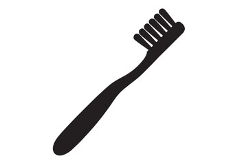 Toothbrush logo silhouette vector, Toothbrush logo icon, toothbrush silhouette vector illustration, simple black toothbrush silhouette logo vector on a white background.