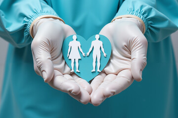 Heartbeat Symbol with Human Figures