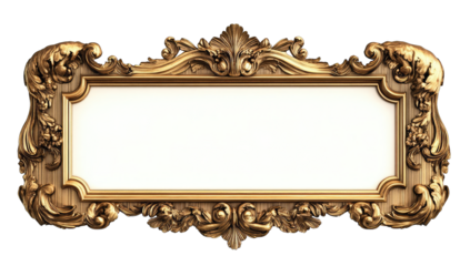 Ornate gold frame, empty white center