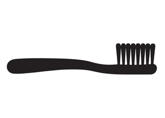 Toothbrush logo silhouette vector, Toothbrush logo icon, toothbrush silhouette vector illustration, simple black toothbrush silhouette logo vector on a white background.