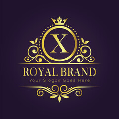 Fototapeta premium Letter luxury gold logo concept