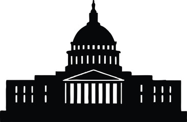 Washington Capitol building skyline,Washington skyline silhouette vector illustration
