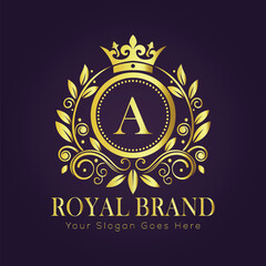Fototapeta premium Letter luxury gold logo concept