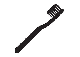 Toothbrush logo silhouette vector, Toothbrush logo icon, toothbrush silhouette vector illustration, simple black toothbrush silhouette logo vector on a white background.