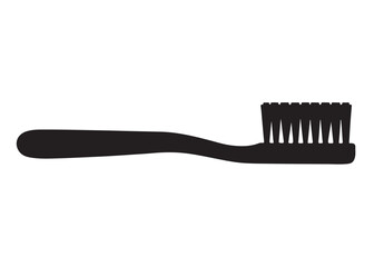 Toothbrush logo silhouette vector, Toothbrush logo icon, toothbrush silhouette vector illustration, simple black toothbrush silhouette logo vector on a white background.