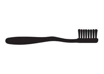 Toothbrush logo silhouette vector, Toothbrush logo icon, toothbrush silhouette vector illustration, simple black toothbrush silhouette logo vector on a white background.