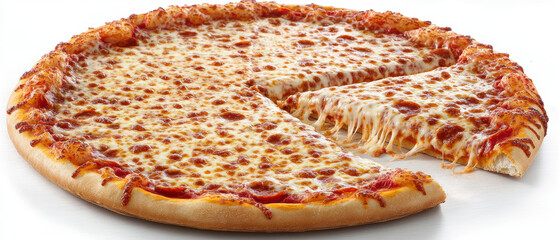 Overhead view of a hot pizza with stretchy cheese kitchen food photography indoor aerial perspective