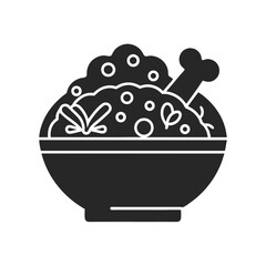 Mutton Curry icon vector silhouette illustration isolated on white background