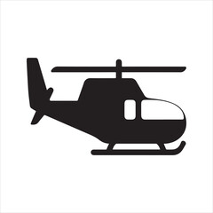 Helicopter Silhouette Icon Vector for Air Transport and Aviation Designs