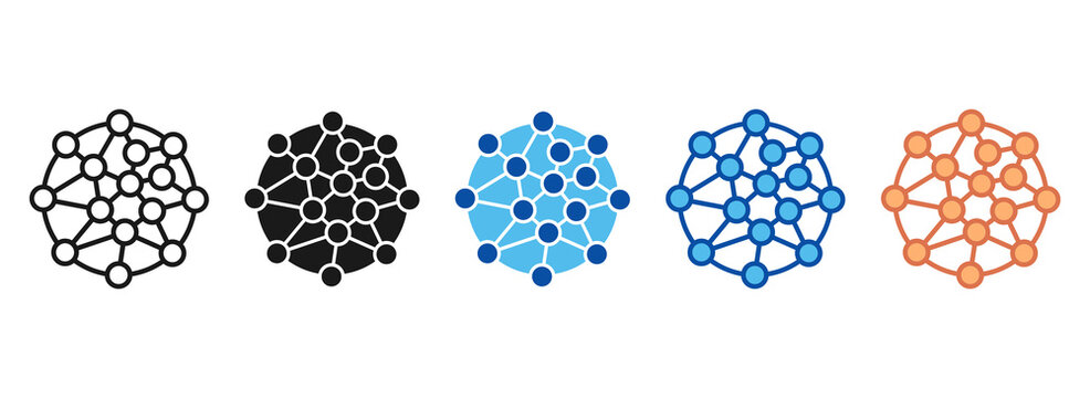 Nanotechnology Icon Set Multiple Style Collection