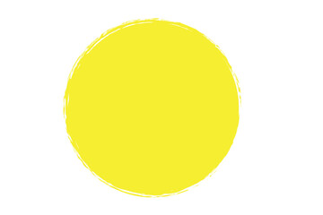 Brush stroke ink circle black paint round outline, vector illustration