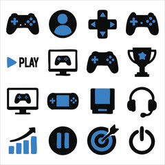 Gaming Icons Set – Controllers and UI Elements