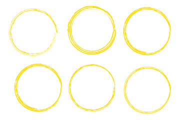 Round brush strokes vector. Painted rounds collection.