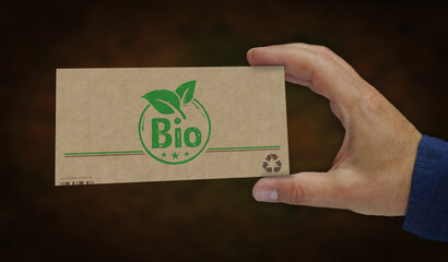 Bio organic box pack 3d illustration
