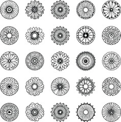 Collection of Pink Circle Icons Representing Various Concepts and Technologies on White Background