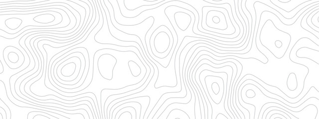 Stylized Abstract Landscape Pattern with Topographic Lines of Coastal and Mountain Regions in a Repeating Geometric Grid Layout

