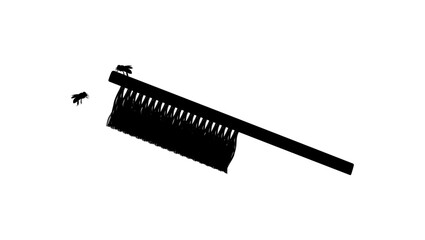 Bee Sweeping Brush , Black Insulated Silhouette