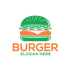 Burger silhouette logo vector line art logo design