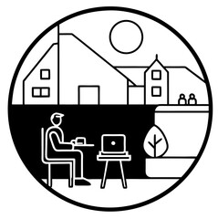 vector illustration of remote work