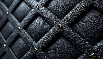 A geometric black and silver mesh texture with fine criss-crossed lines creating an intricate grid design.