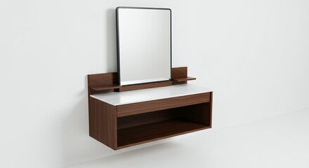 Modern wooden wall mounted vanity