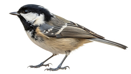 Fototapeta premium Coal tit periparus ater isolated on a white background PNG. AI GENERATED