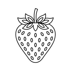 vector illustration of a strawberry coloring page line art