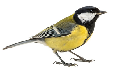 Fototapeta premium Great tit parus major isolated on a white background PNG. AI GENERATED