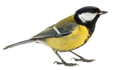  Great tit  parus major  isolated on a white background PNG. AI GENERATED