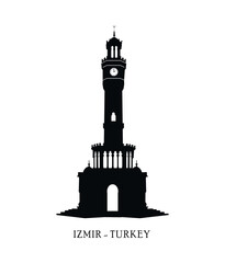 Turkey, izmir, konak. Clock Tower, landmark Turkey of Izmir city, travel icon