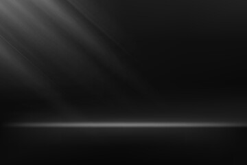 Empty stage glowing white color light on black background space for selling products on the website. Empty room with spotlight effect. Vector illustration