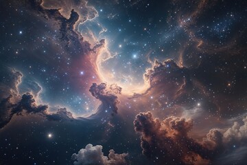 Fototapeta premium Nebula Wonders Explore Stellar Clouds and Cosmic Beauty for Imaginative Journeys