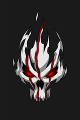Skull face with red eyes