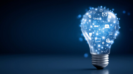 Creative Digital Marketing Growth Concepts with Lightbulb