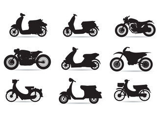 set of motorcycle icons