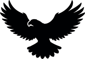 Obraz premium “Symmetrical Eagle Silhouette Vector – Spread Wings Flight Icon”