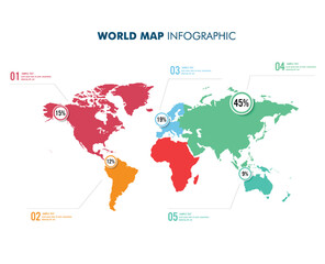 Naklejka premium world map with infography