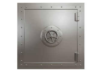 Concept of Financial Security with a Closed Bank Vault. Cut Out, Clipping Path on Transparent Background.