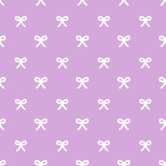 Cute white bow pattern on lavender background. Perfect for girly, elegant, or festive designs like fabric, wrapping paper, and digital decor.