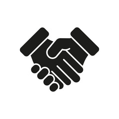 Handshake Solid Icon. Partnership, Agreement, And Collaboration Silhouette Symbol. Teamwork, Business Dealings, And Mutual Understanding. Isolated Vector Illustration