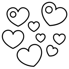 A-A Collection: 6 Red Metal Hearts Set &ndash; Generative AI Vector & Linocut Silhouette Design