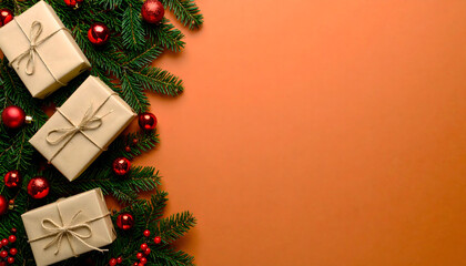 Festive Christmas Greeting Card in Holiday Scene