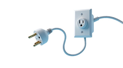 Electric pin board with wire plug on transparent background

