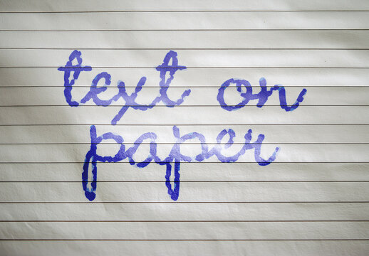 Pen Text Effect on Lined Paper