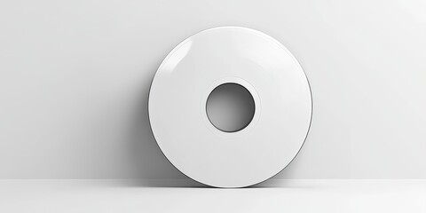 CD Label. White Side with Compact Disc Icon for Music and Audio Record