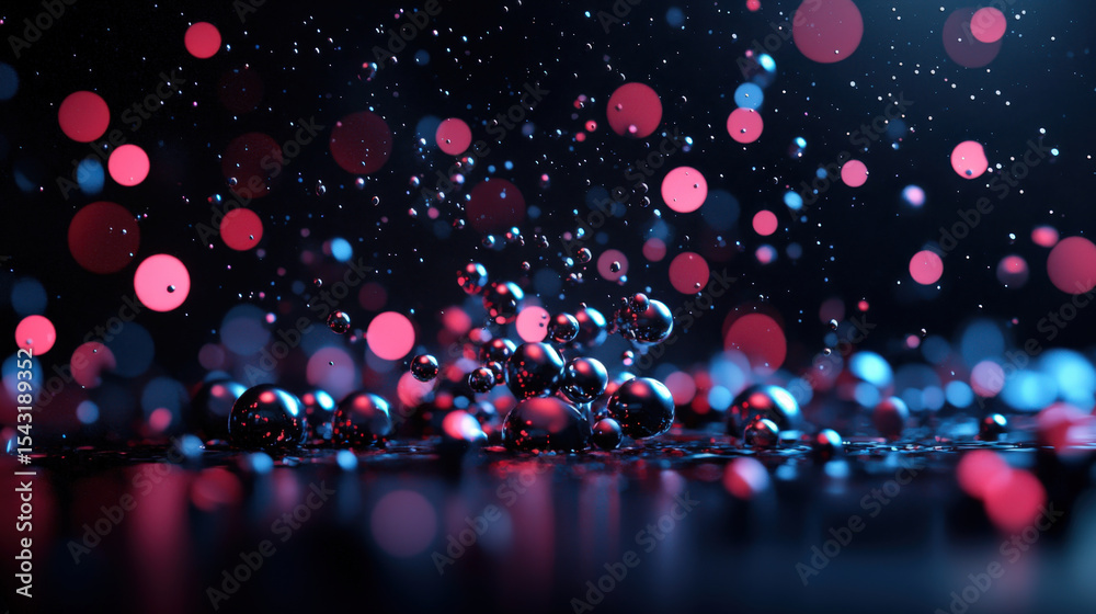 Fototapete mesmerizing image of colorful bokeh lights and bubbles creating dynamic and vibrant atmosphere. inte